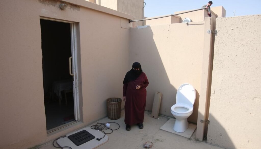 صورة لعملية عزل حمامات في حي المحمدية بجدة
